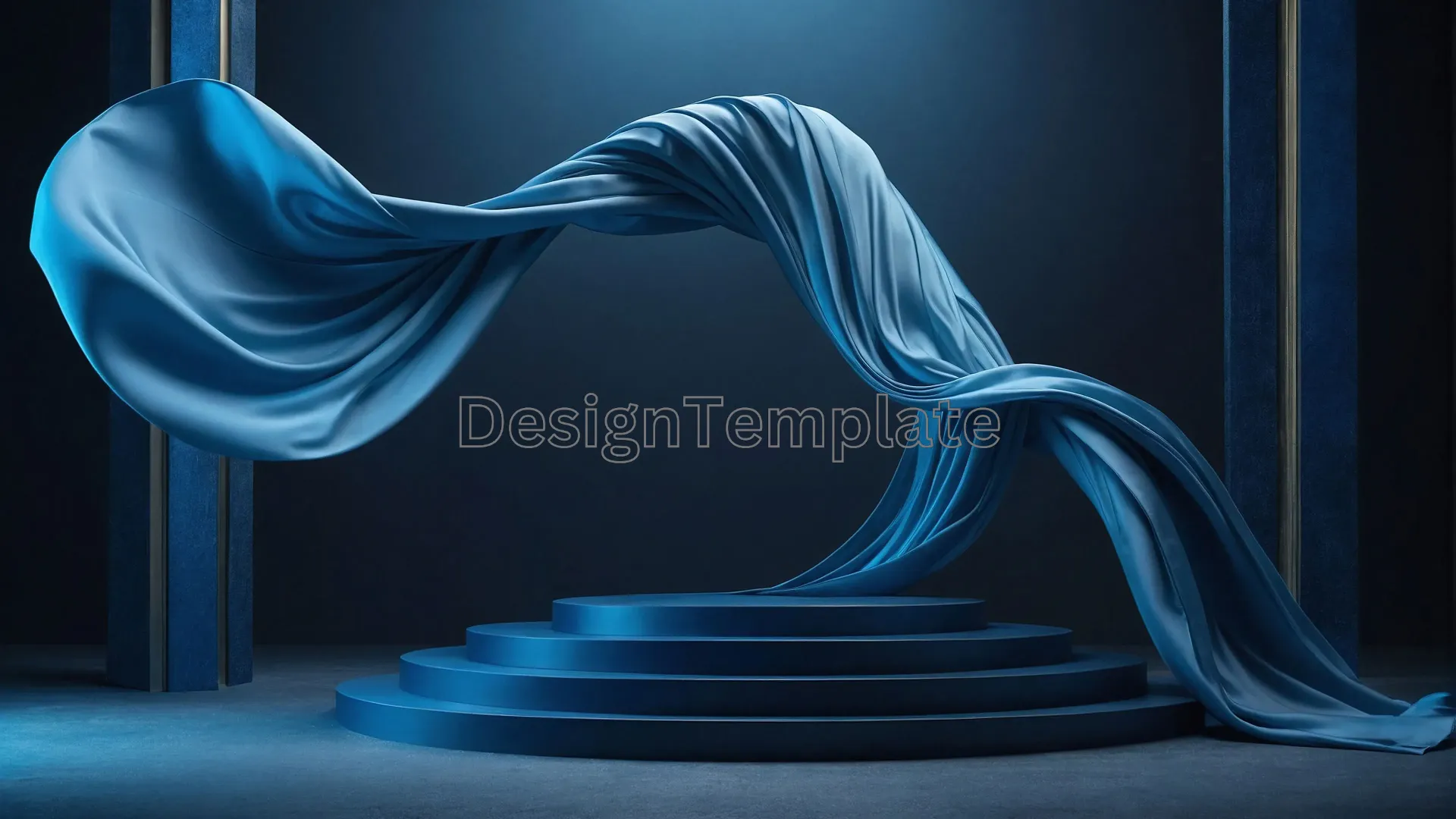 Artistic Silk Cloth and 3D Podium Background